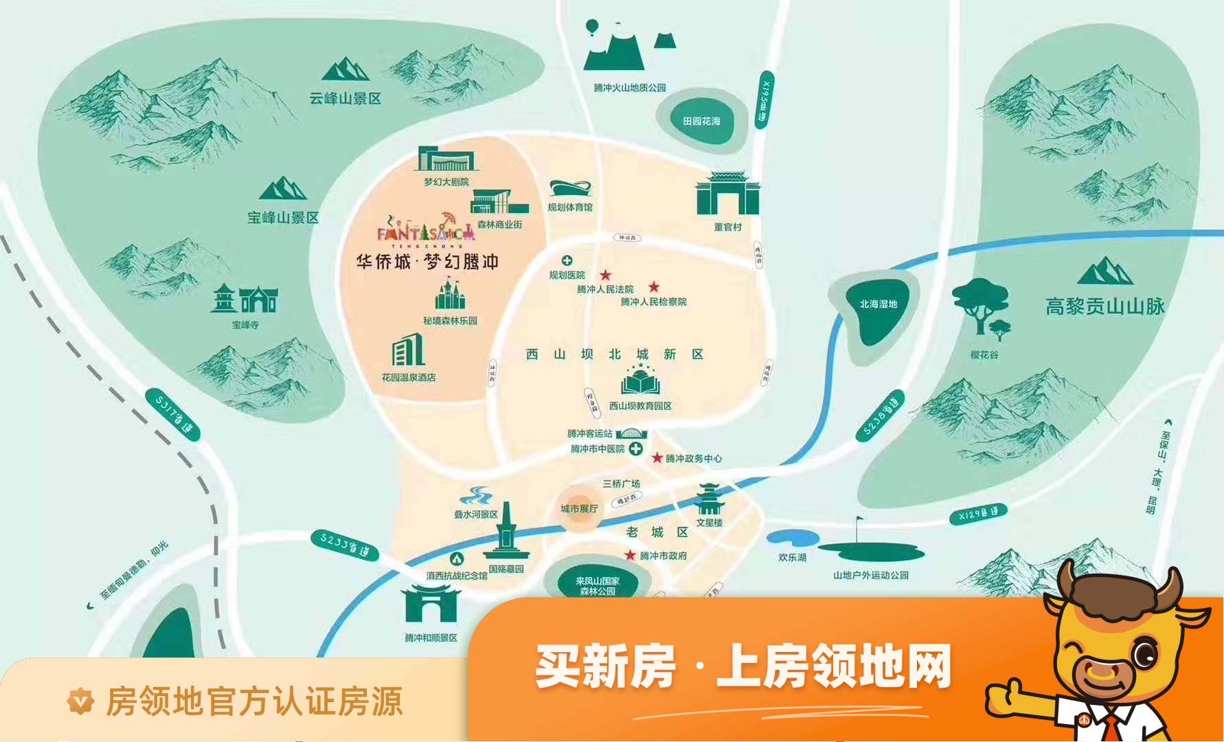华侨城梦幻腾冲国际温泉度假小镇位置交通图2