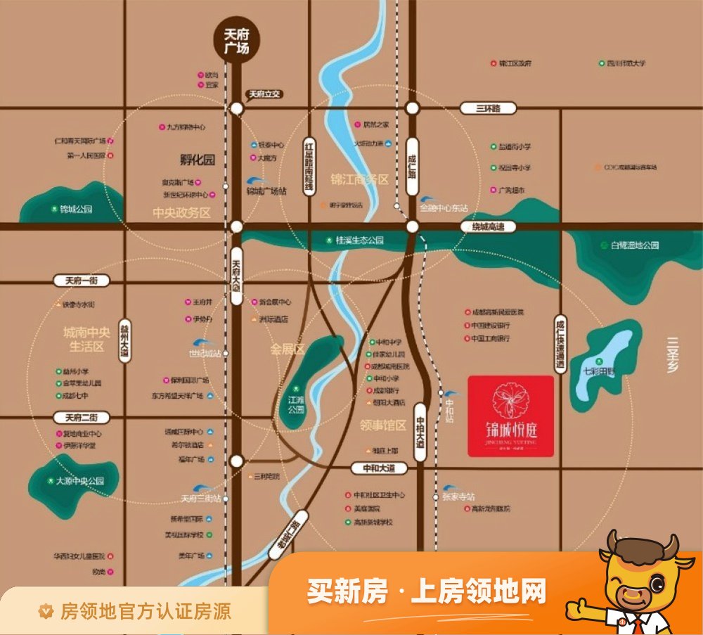 锦城悦庭位置交通图1