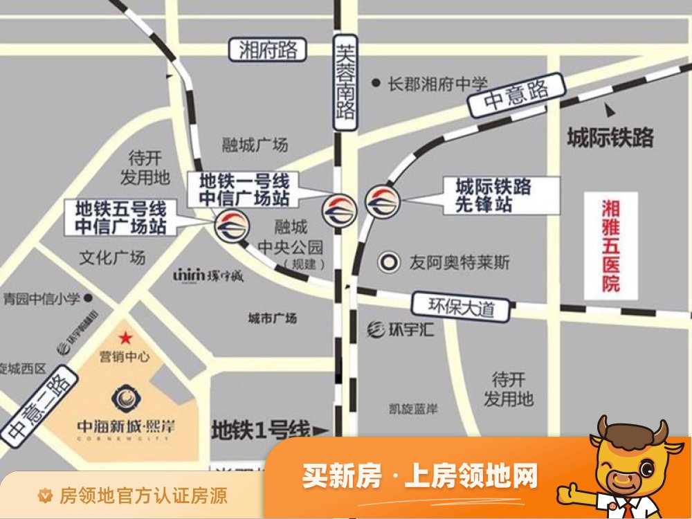中海新城熙岸商铺位置交通图1