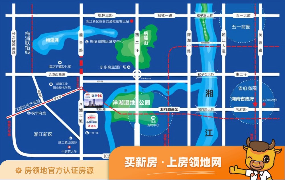 中国铁建洋湖壹品位置交通图7