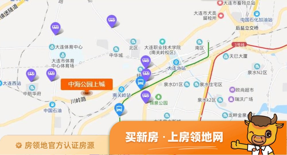 中海公园上城位置交通图1