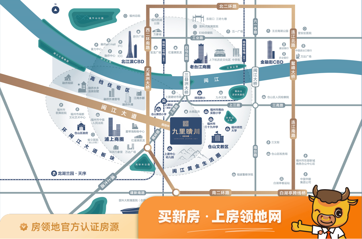 龙湖迪鑫九里晴川位置交通图3