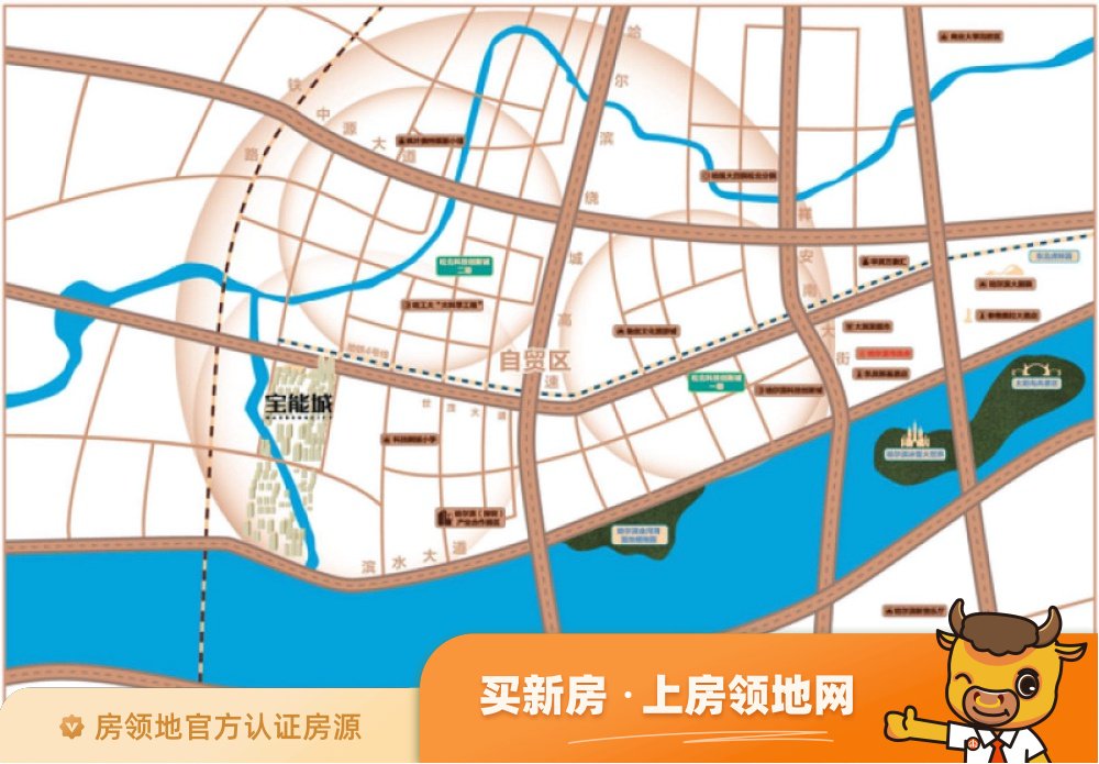 哈尔滨宝能城位置交通图1
