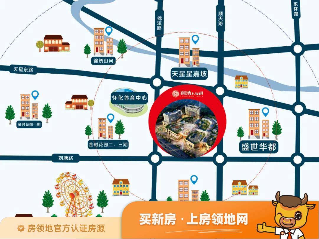 锦绣五溪商业中心位置交通图32