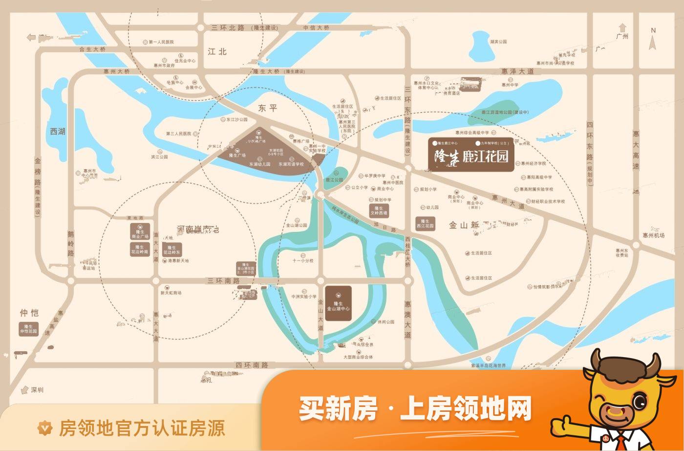 隆生鹿江花园位置交通图2