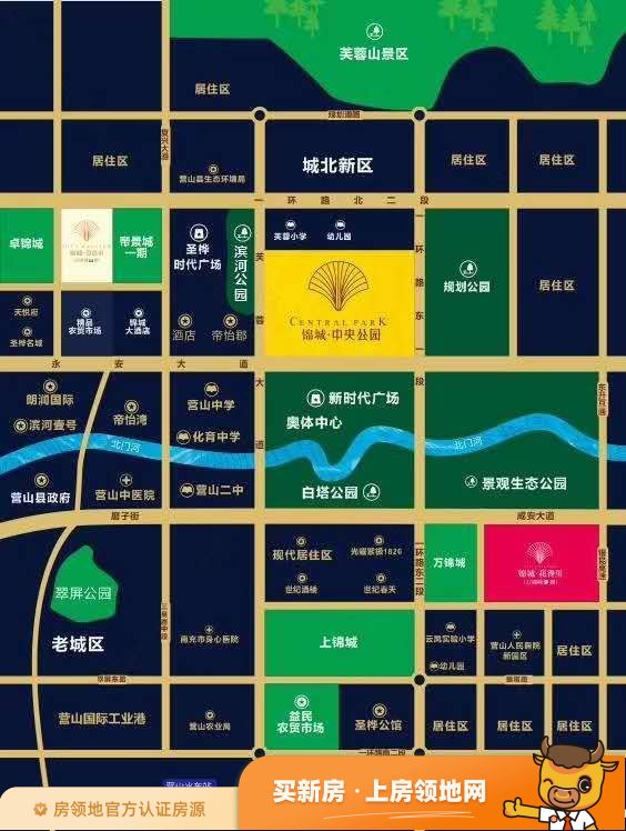 锦城中央公园位置交通图1