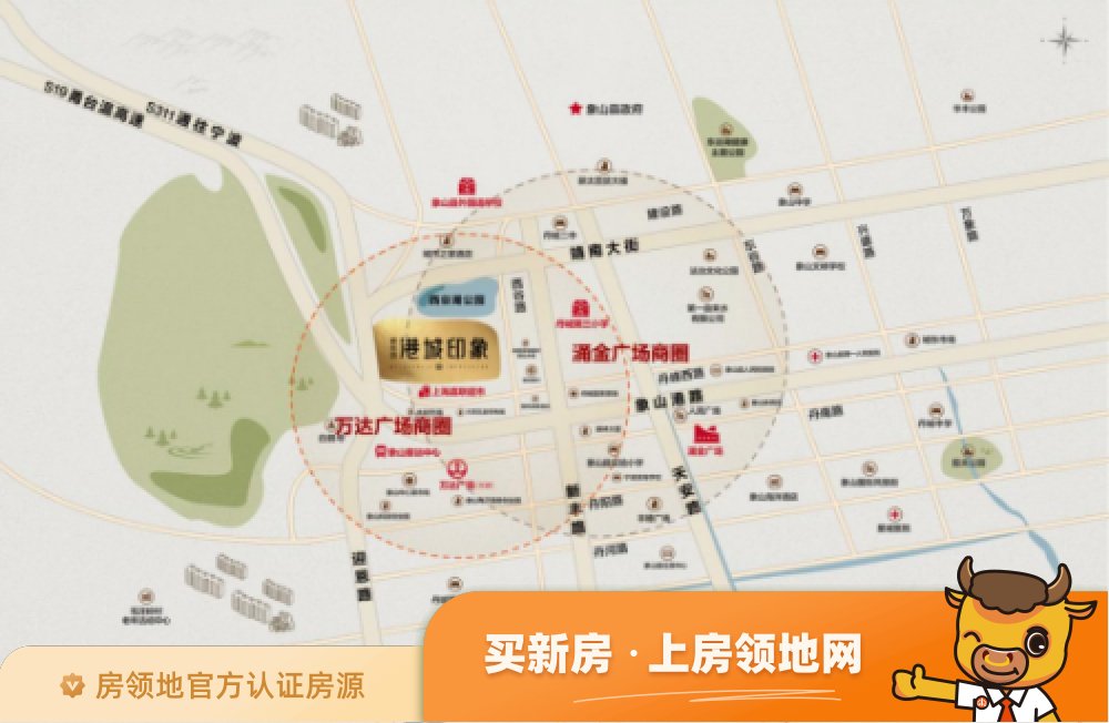 碧桂园港城印象位置交通图2
