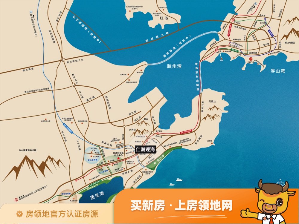 仁洲观海位置交通图1