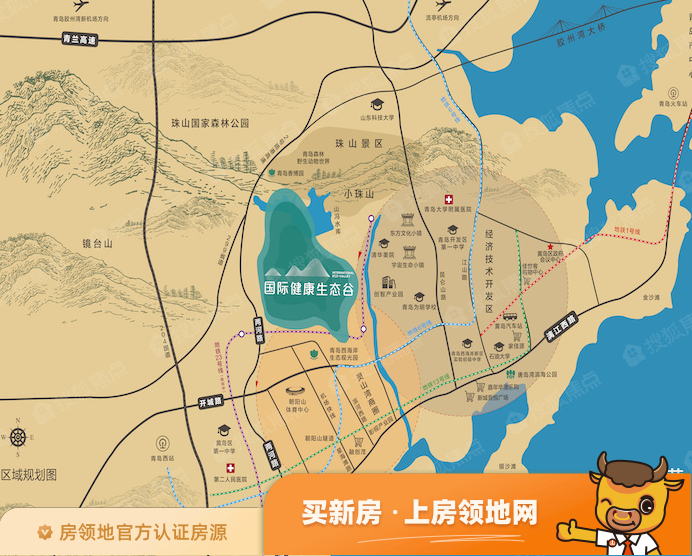 青岛西海岸健康生态谷位置交通图2