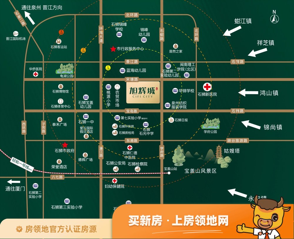 石狮旭辉城位置交通图1