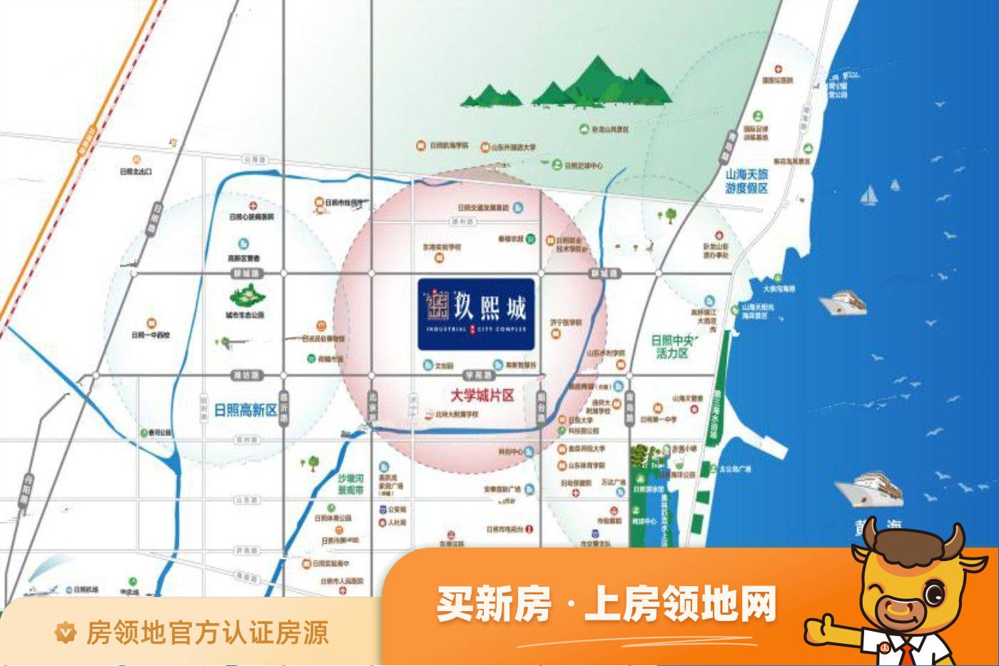 日照玖熙城位置交通图1