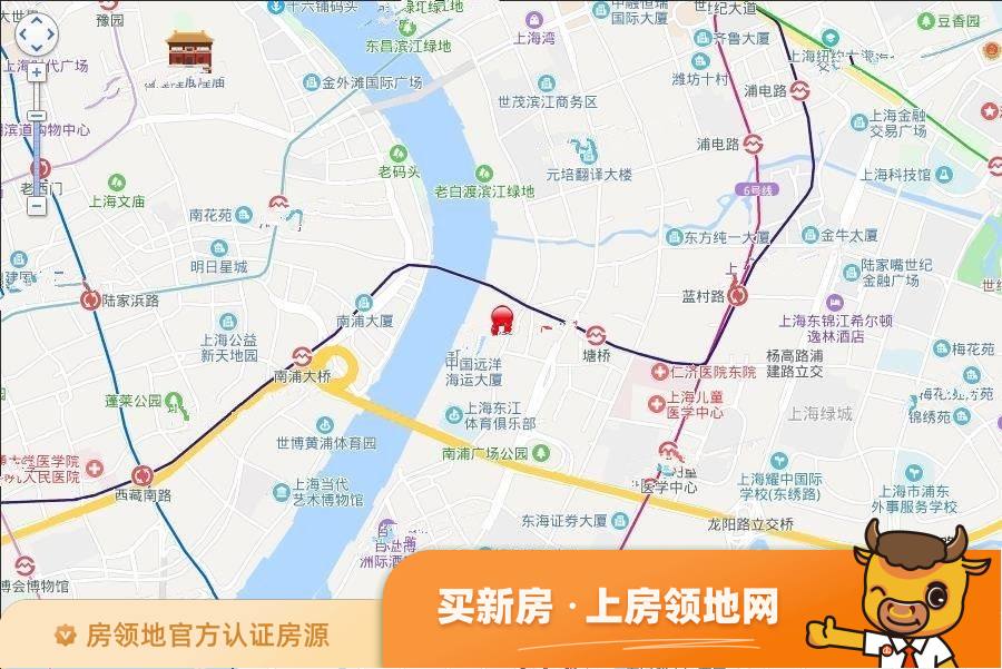 陆家嘴滨江中心位置交通图1