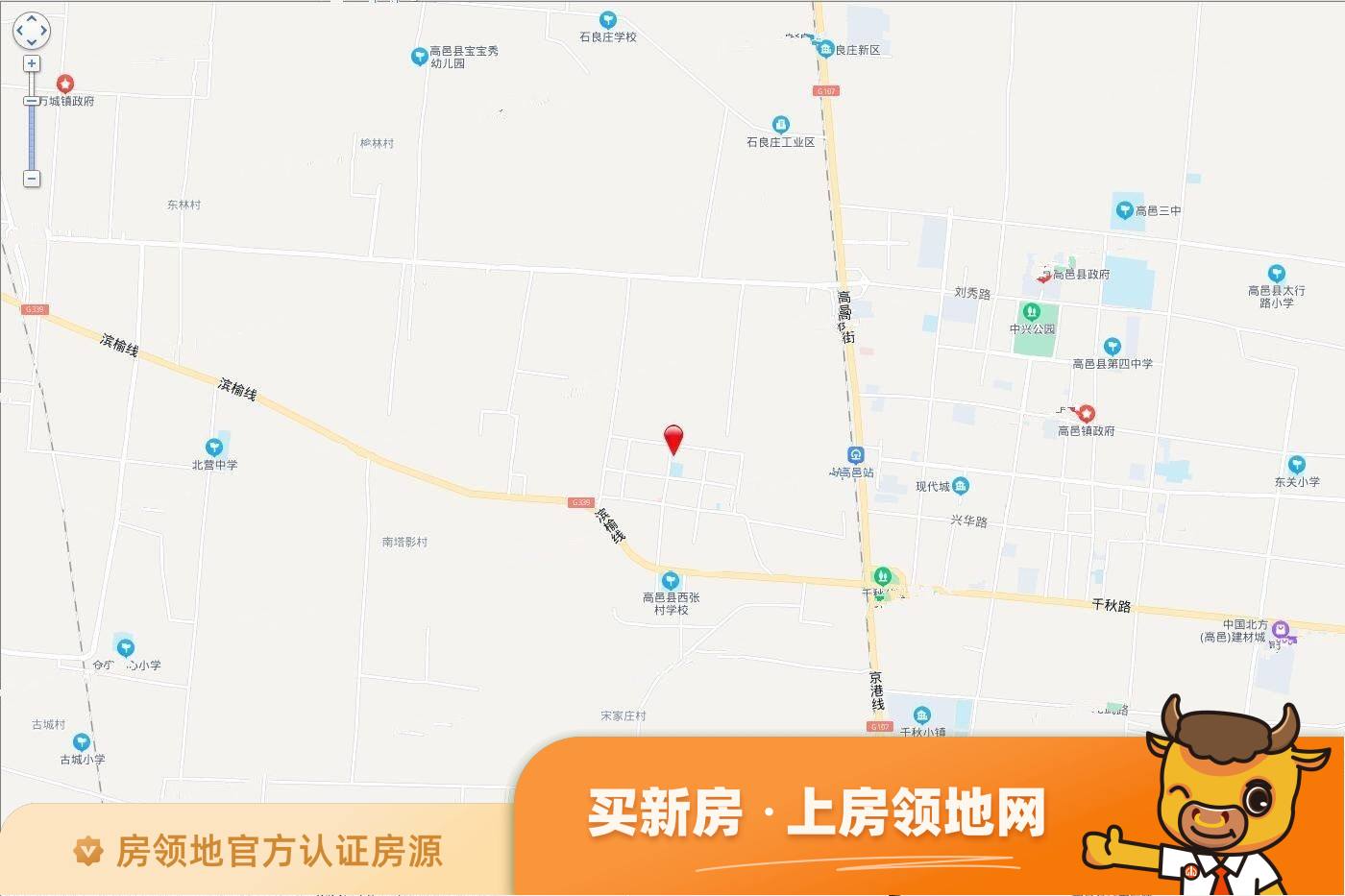 高邑县富村镇东塔影村北地块位置交通图1
