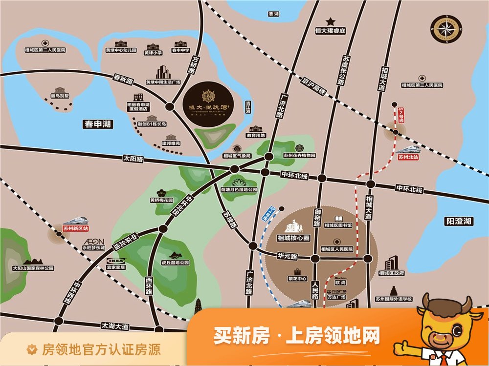 苏州恒大悦珑湾位置交通图3