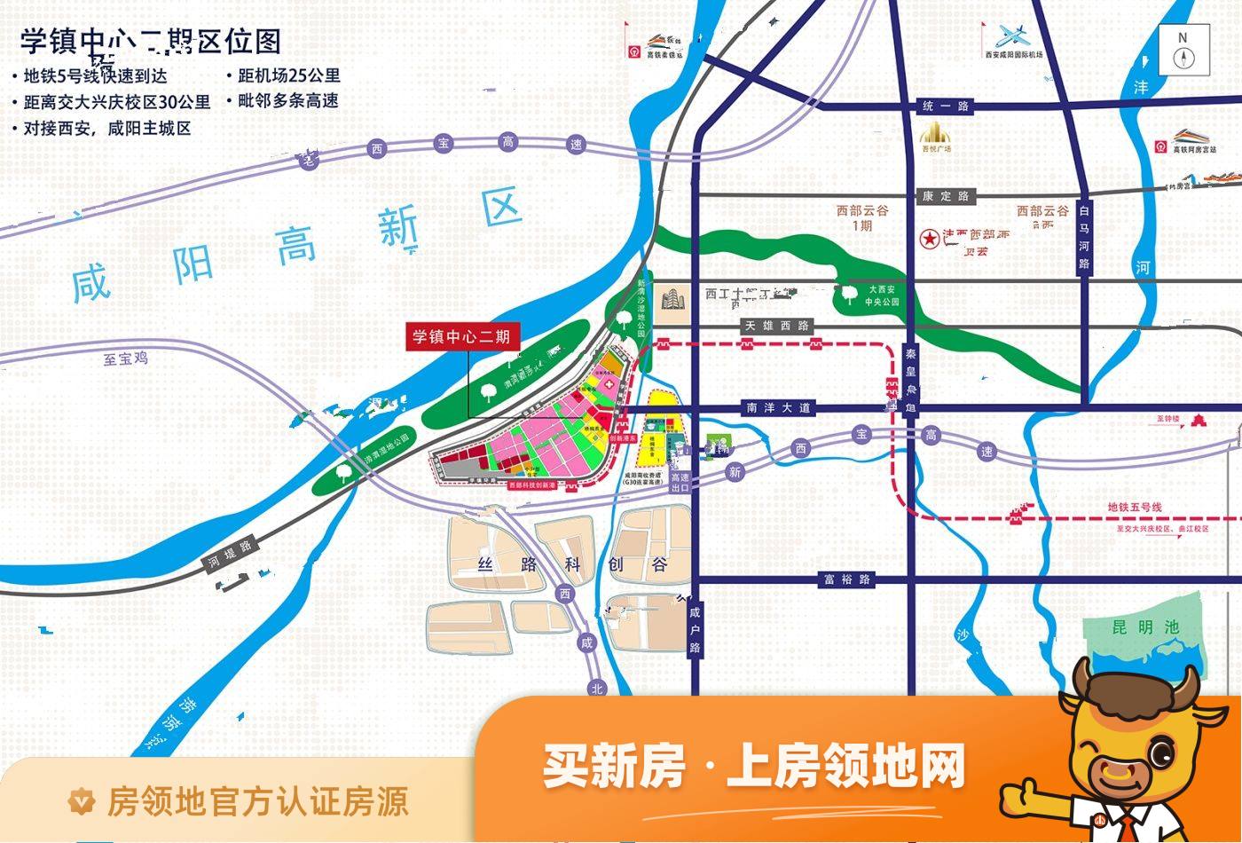 中国西部科技创新港学镇中心Ⅱ期位置交通图1