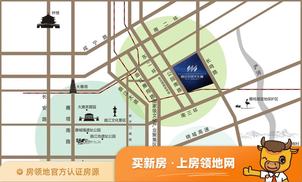 绿地曲江名城位置交通图56