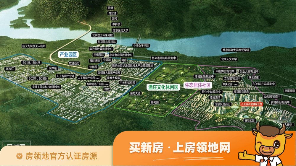 八达岭孔雀城-小镇中心位置交通图2