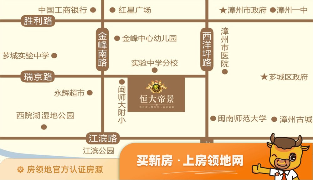 漳州恒大帝景位置交通图9