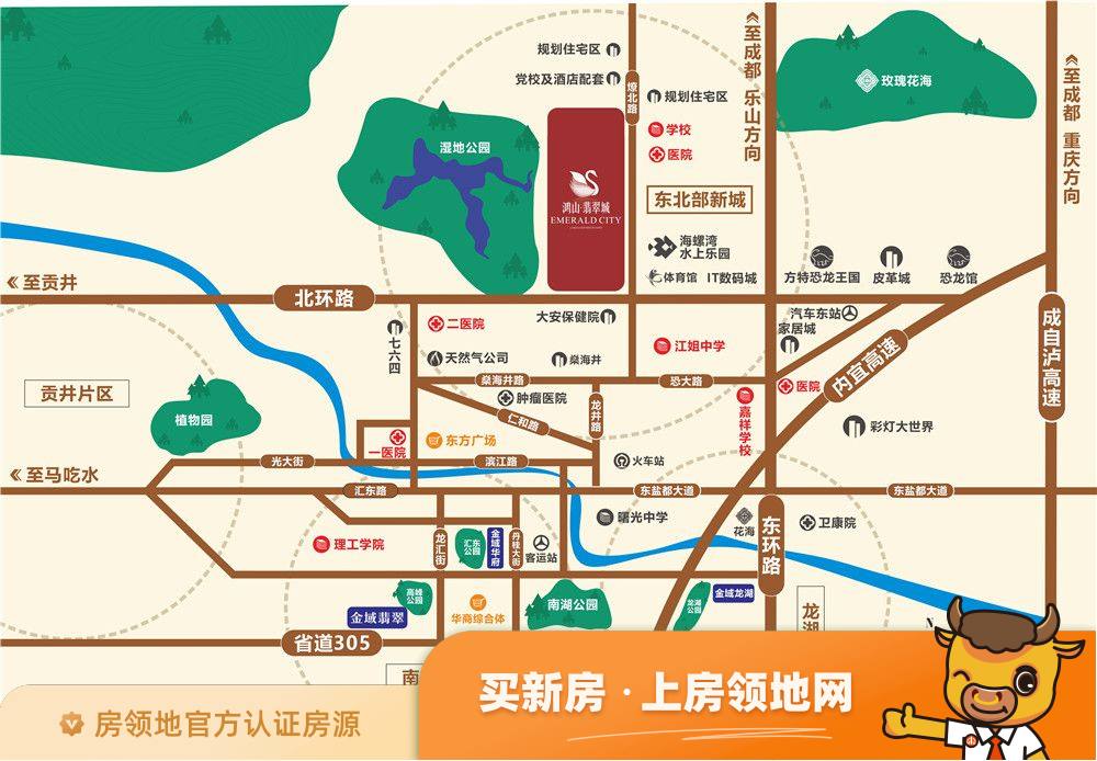 鸿山翡翠城位置交通图2
