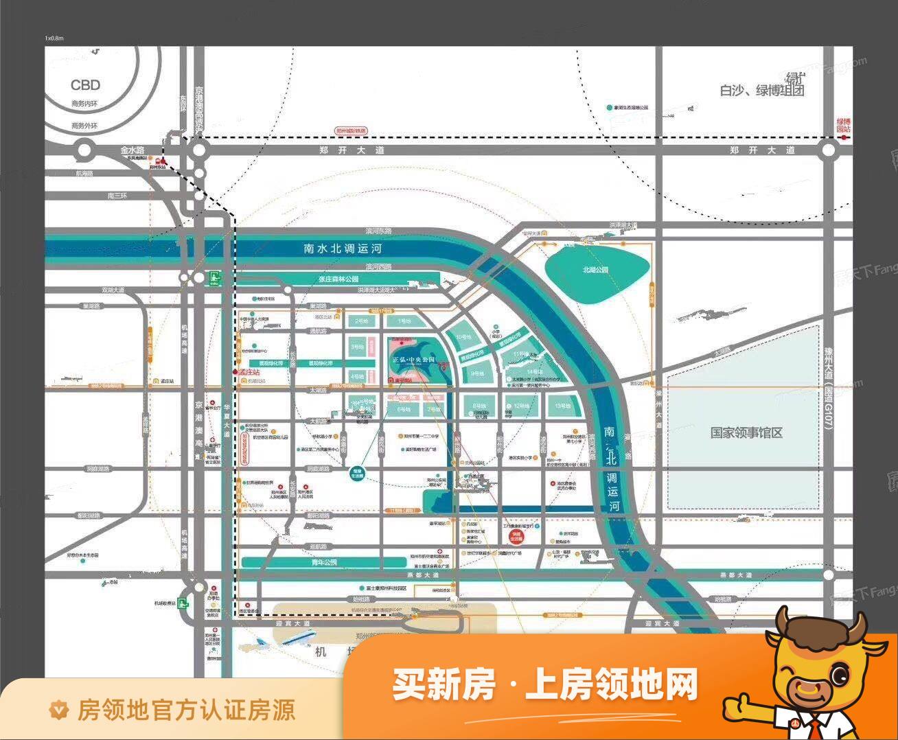 正弘中央公园位置交通图1