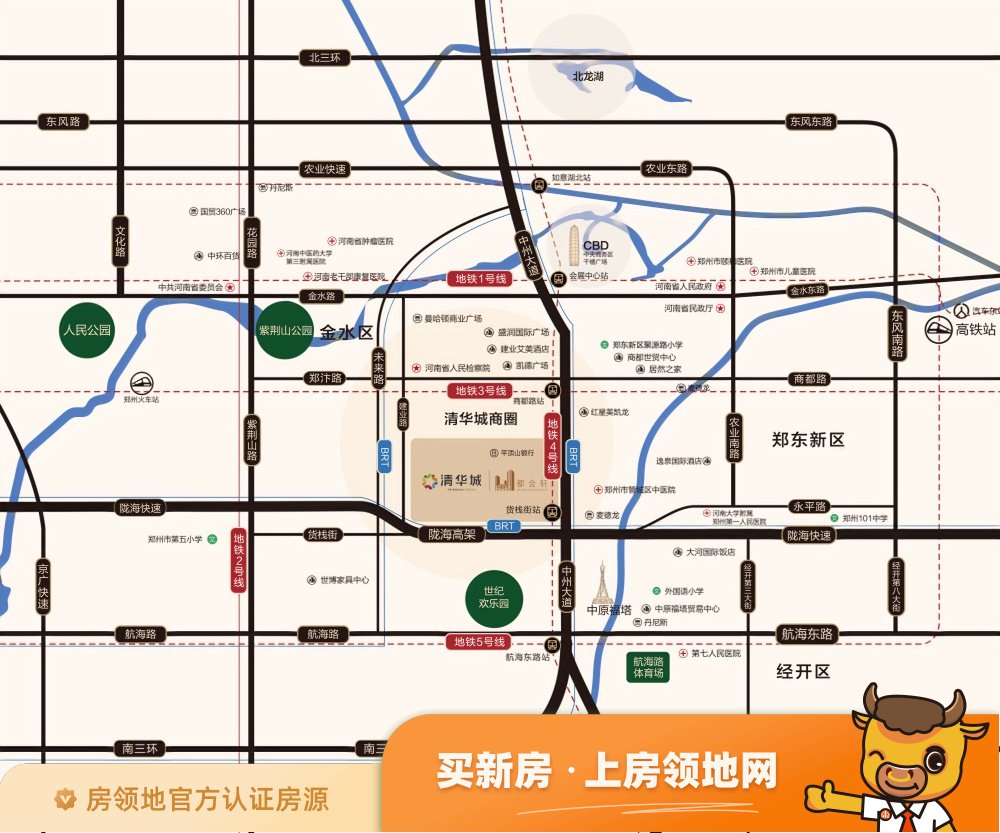 郑州益田假日世界位置交通图2
