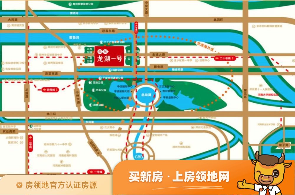 郑东龙湖一号位置交通图3