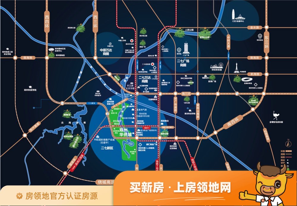 郑州华侨城位置交通图1