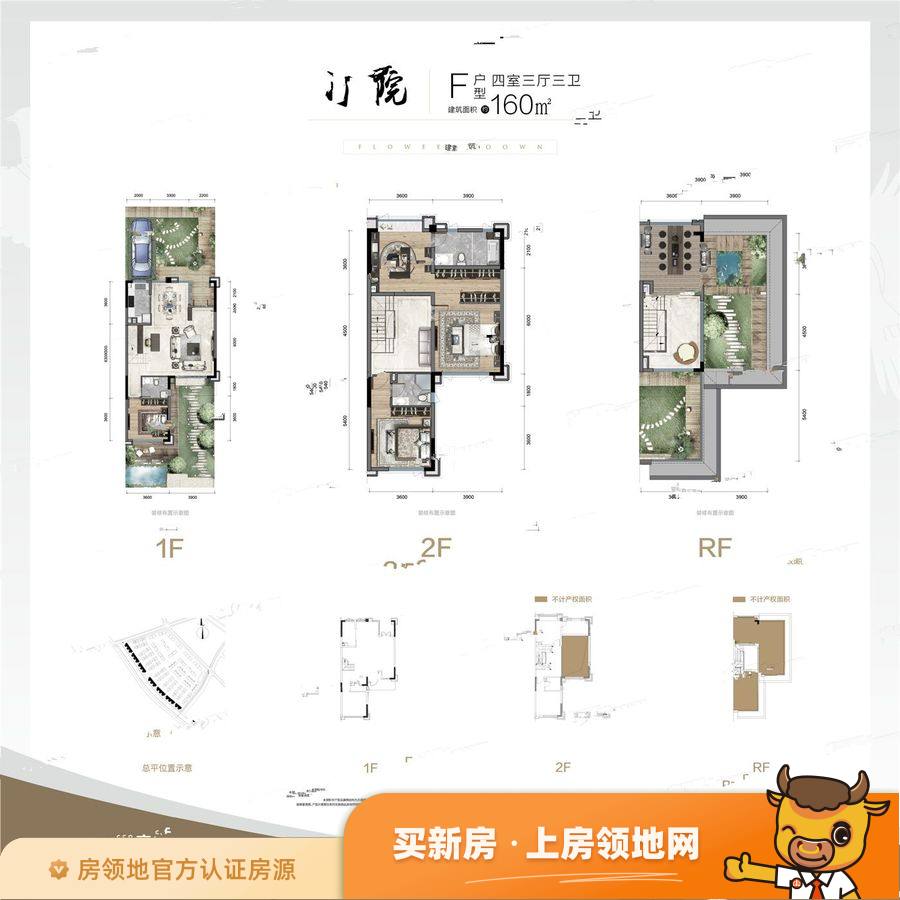北京建工花汀集别墅户型图4室3厅3卫