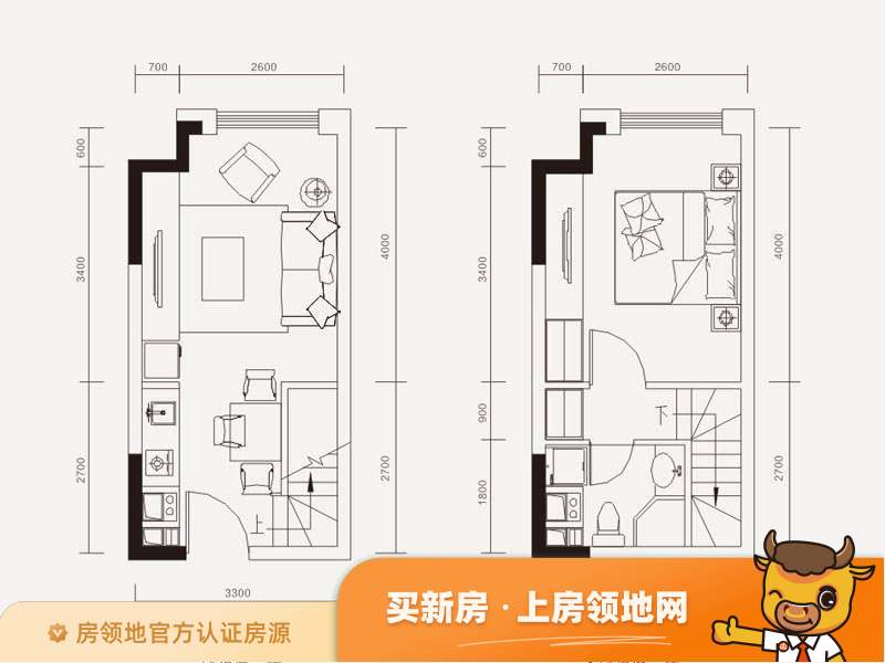 嘉年华青年城smart公寓户型图1室2厅1卫