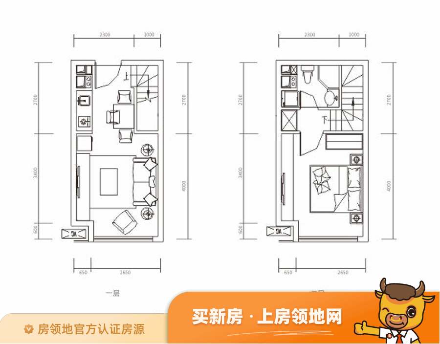 嘉年华青年城smart公寓户型图2室1厅1卫
