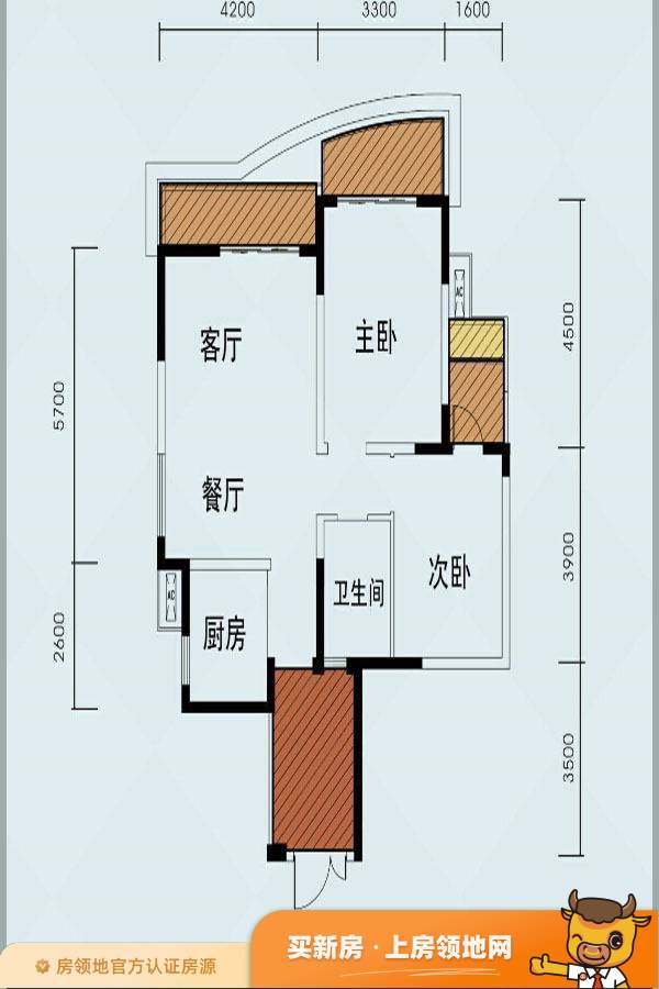 嘉年华青年城smart公寓户型图2室2厅1卫