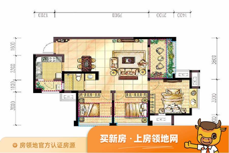 北京城建龙樾荟户型图3室2厅1卫