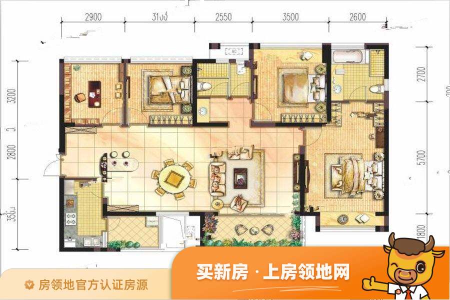 北京城建龙樾荟户型图4室2厅2卫