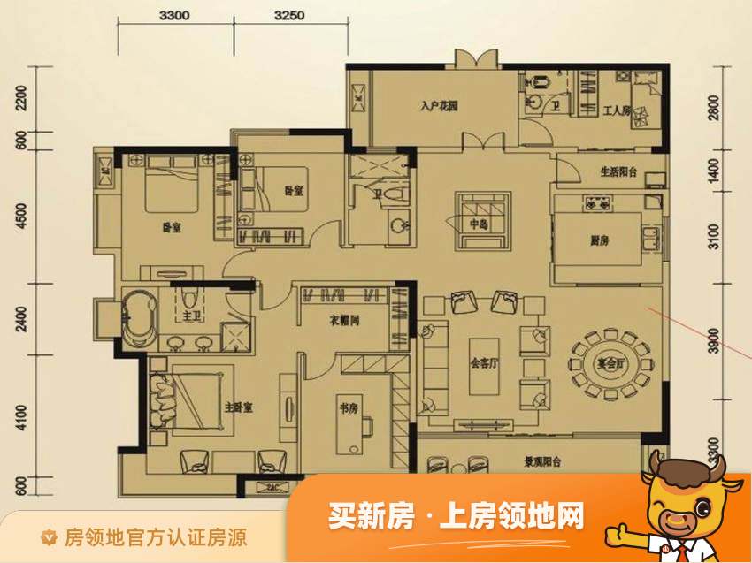 北京城建龙樾荟户型图5室2厅3卫