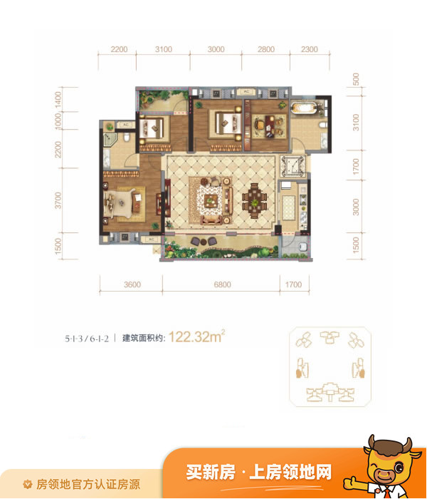 地王豪庭户型图4室2厅2卫