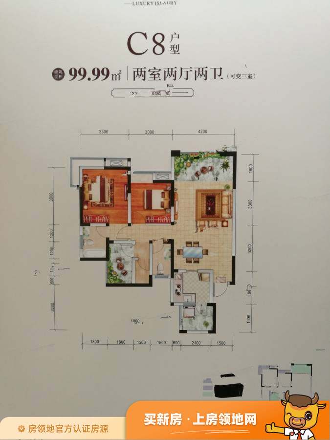 鹭岛国际社区户型图2室2厅2卫