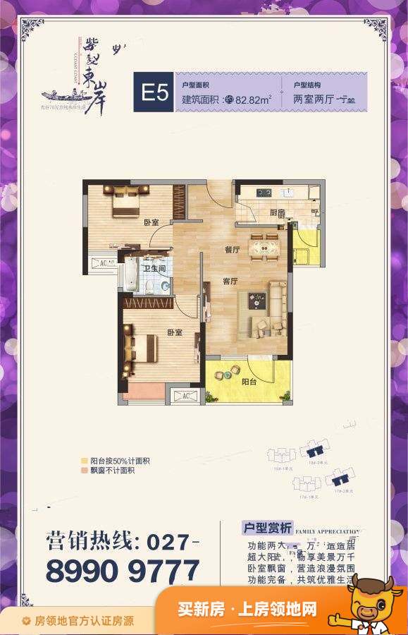 紫菱东岸户型图2室2厅1卫