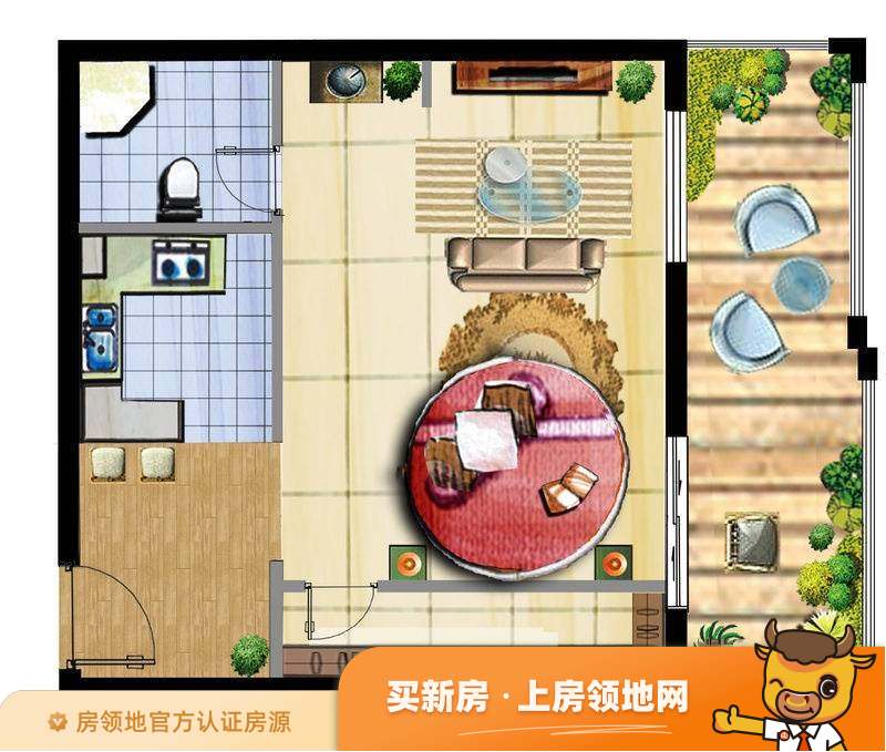 中海锦城国际户型图1室1厅1卫