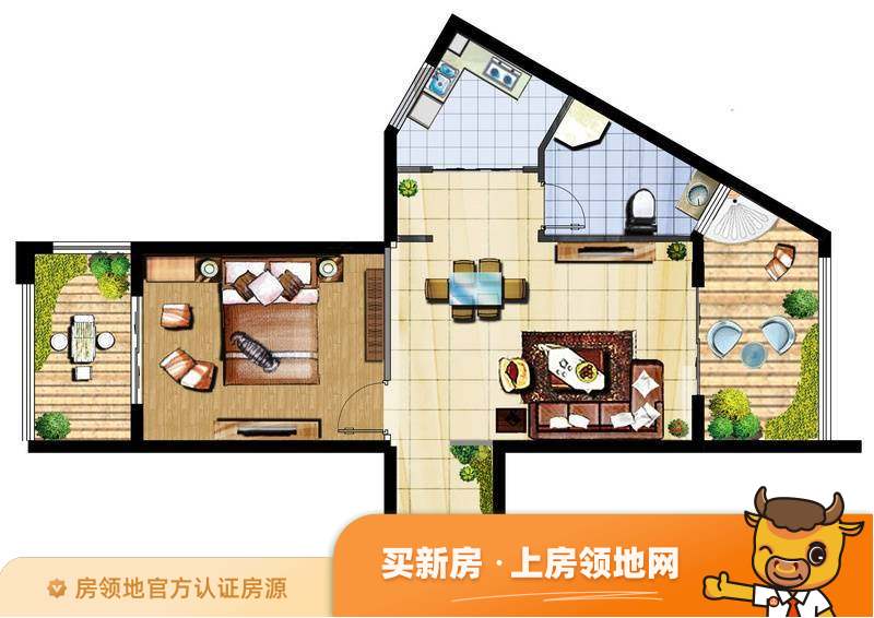 中海锦城国际户型图1室1厅1卫