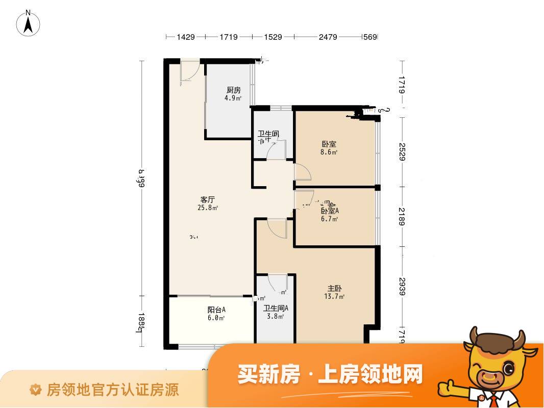 时代天逸（广州）户型图3室2厅2卫