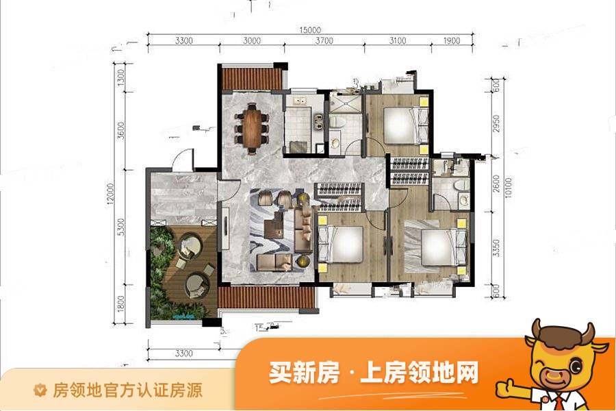 台湾健康产业城户型图3室2厅2卫