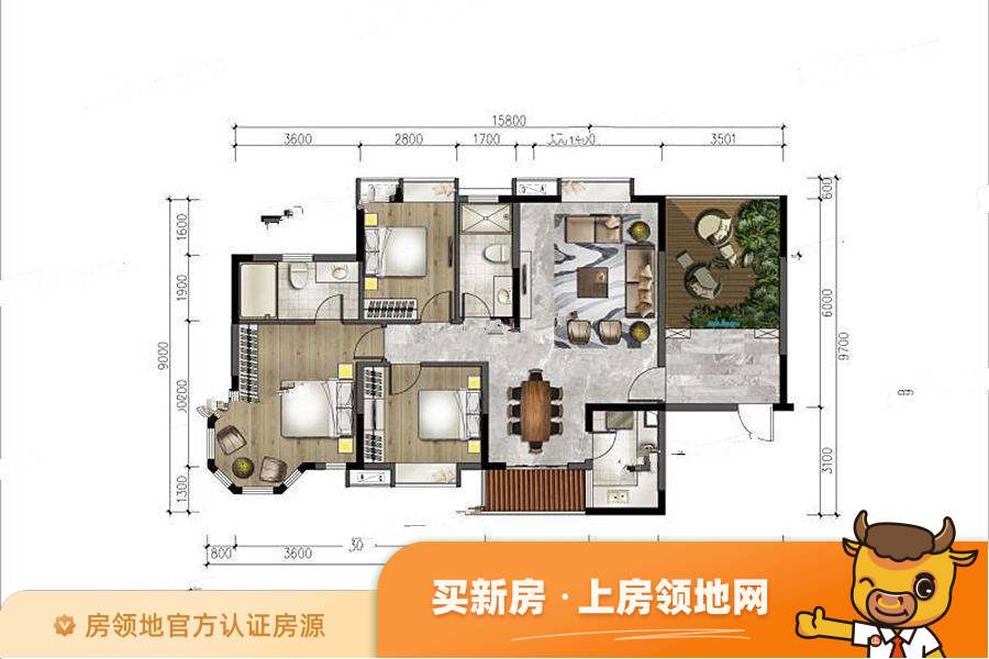台湾健康产业城户型图3室2厅2卫