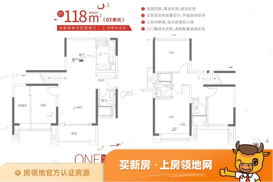 中国铁建国际公馆户型图4室2厅3卫