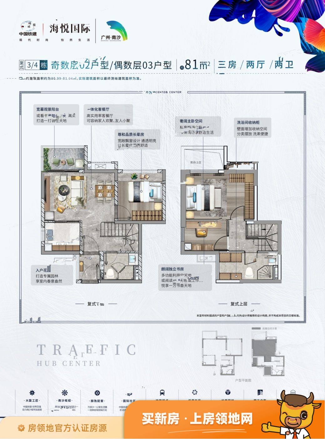 中国铁建海悦国际户型图3室2厅2卫