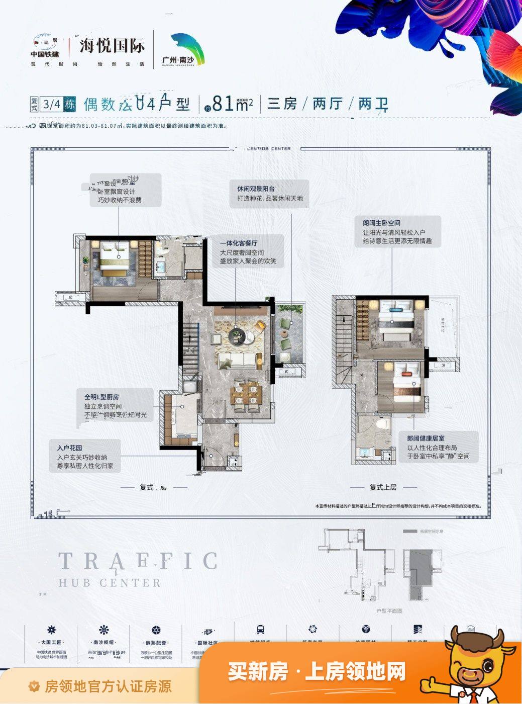 中国铁建海悦国际户型图3室2厅2卫