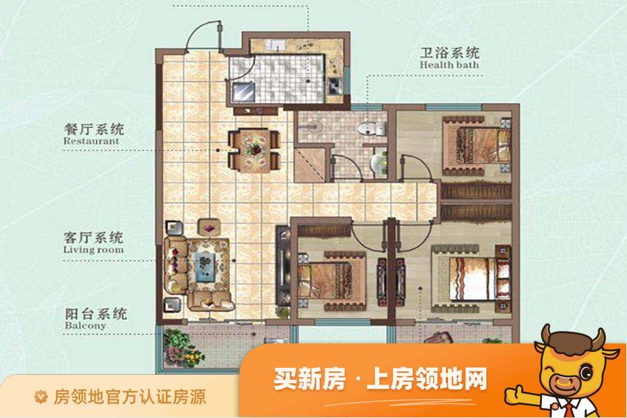 七里香CI公寓1户型图3室2厅1卫