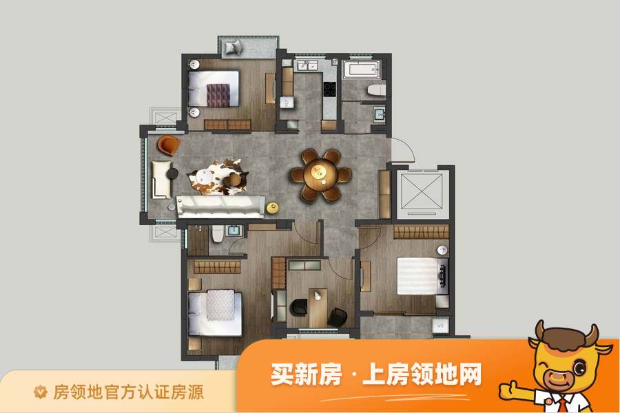京河湾公寓户型图4室2厅2卫