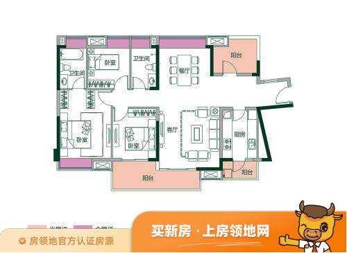 中海水岸城花园户型图4室2厅2卫