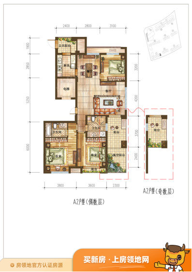 龙湖春江郦城商铺户型图3室2厅2卫