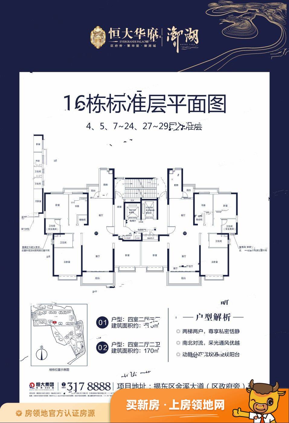 揭阳恒大华府户型图4室2厅2卫